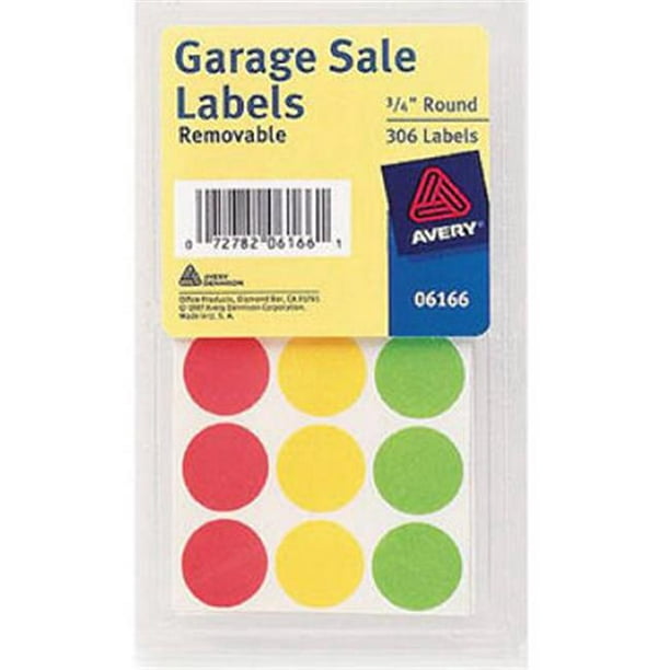 Avery Products 06725 315 Count Round Garage Sales Labels- Pack of 6 ...