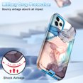 thumbnail image 4 of CASEFIV for iPhone 11 Pro Case,Marble Pattern 3 in 1 Heavy Duty Shockproof Full Body Protective Phone Cover,Blue, 4 of 7