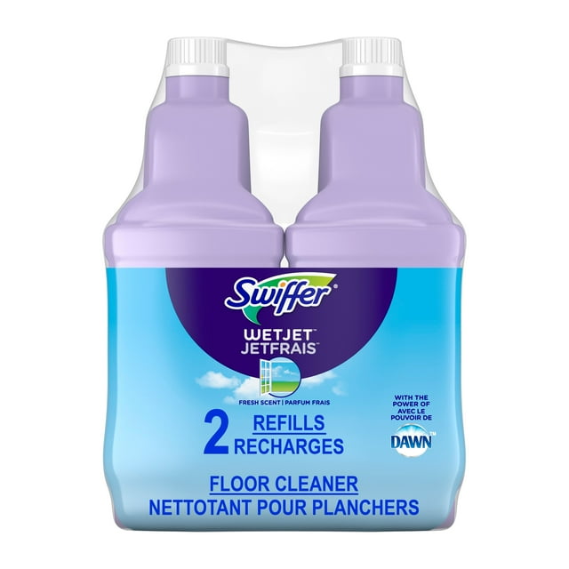 Swiffer WetJet with The Power of Dawn Floor Cleaner, Fresh Scent, Pack of 2