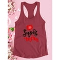 thumbnail image 3 of Super Mom W Red Flower Racerback Tank Women -Image by Shutterstock, Female x-Large, 3 of 4