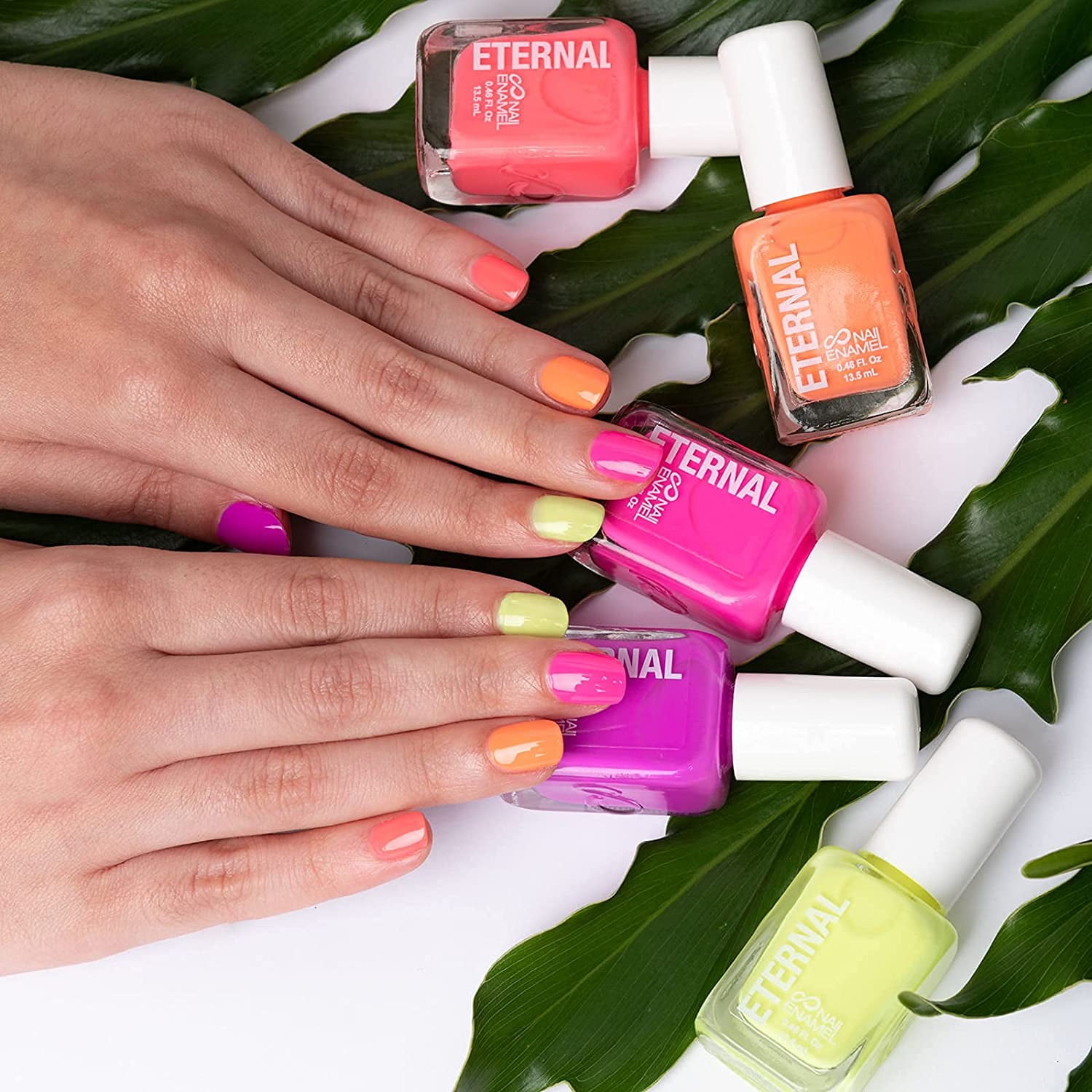 Eternal Neon Nail Polish Set for Women (GIRLS JUST WANNA HAVE NEONS) - Nail Polish Set for Girls - Lasting & Quick Dry Finger nail Polish Kit for Home DIY Mani Pedi - Made in USA, 13.5mL (Set of 5)