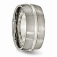 thumbnail image 4 of Titanium Grooved 10mm Brushed and Polished Band Size: 12; for Adults and Teens; for Women and Men, 4 of 6