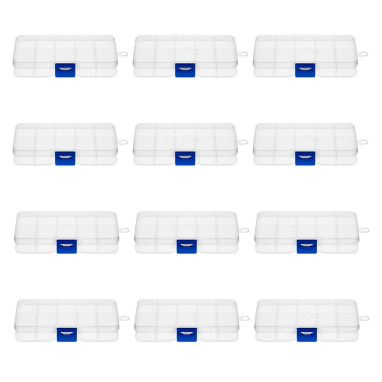 12pk Mini Plastic Storage Containers, Clear small boxes Jewelry box Food  Pots