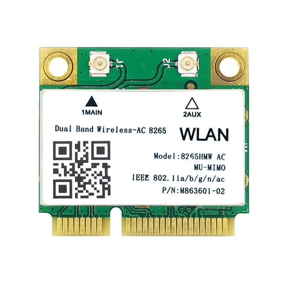 8265 8265HMW Band 2.4 5G 876Mbps 802.11a/b/g/n/ac WiFi 4.2 Wireless-AC Half PCI-E Card for for for