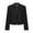 Black, variant on Women's Military Style Cropped Jacket, Embroidered Button Long Sleeve Outer Top, Fall Open Front Casual Outwear Coat for Party and Special Occasions, Sizes XS-L