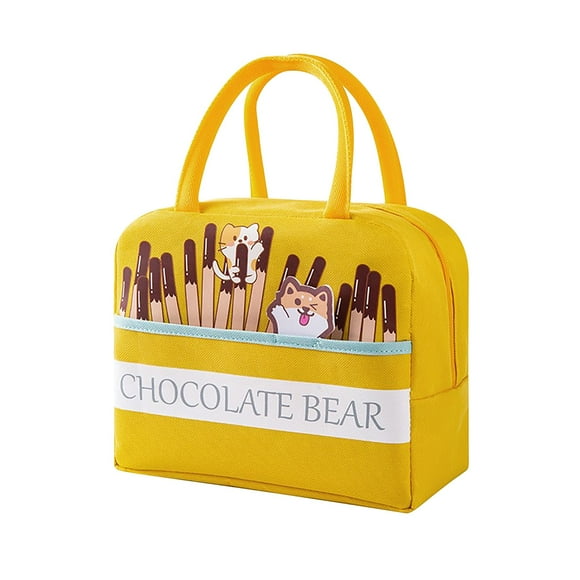 Lunch Bag Canvas Insulated Bento Bag Heat Insulation Thick Tote Bag Hand Carry Large Capacity Bag Insulation Bag Lunch Box
