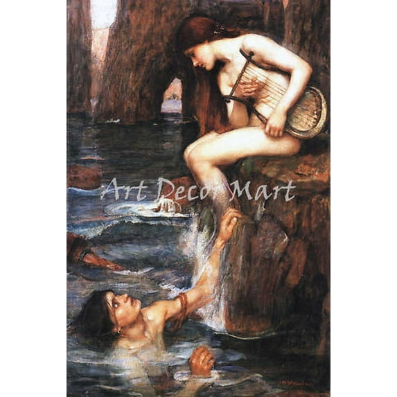 "The Siren, Waterhouse - CANVAS OR FINE PRINT WALL ART"