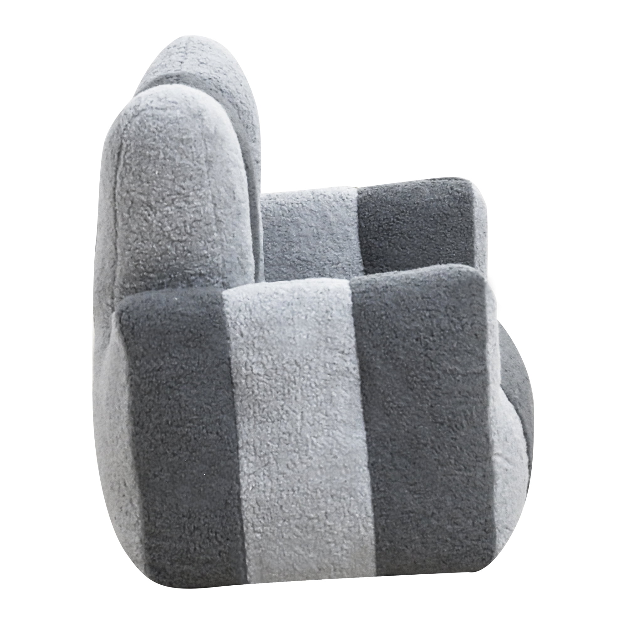 Leumius Bean Bag Chair,Comfy Teddy Beanbag Chair with a Color-Block and Heart-Shaped Backrest,Large Reading Chair for Living Room, Bedroom, ApartmentGray