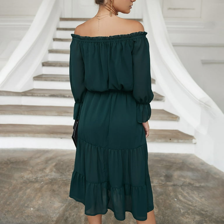 Ladies chiffon top dresses uk