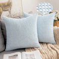 thumbnail image 1 of 2pcs Corduroy Granule Throw Pillow Covers Soft Pellets Solid Decorative Square Cushion Case for Sofa, 1 of 6