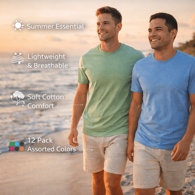 Rock - Set di 2 maglie caldo cotone interlock girocollo di Nottingham