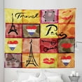 thumbnail image 1 of Colorful Tapestry, Collage Print Colorful Hearts Eiffel Tower French Flag and Paris Lettering, Fabric Wall Hanging Decor for Bedroom Living Room Dorm, 5 Sizes, Multicolor, by Ambesonne, 1 of 1