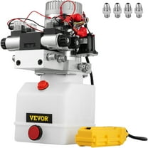 VEVOR Hydraulic Pump Double Acting Hydraulic Power Unit Double Solenoid Hydraulic Power Pack 12V DC Hydraulic Power Pump with 4.5Liter Reservoir for Dump Trailer Car Lifting