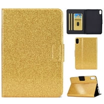 Dteck for iPad 10th Gen 10.9" 2022 Case, Glitter Sparkly Folio Folding Stand Smart Auto Wake/Sleep Faux Leather Protective Case with Pen Holder,Gold