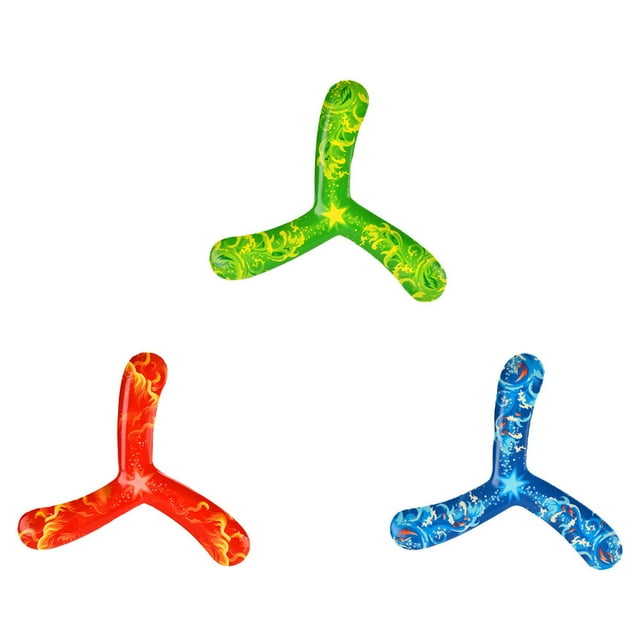 Miangastore 3pcs 3 Leaves Toy Outdoor Maneuver Kids Flying Toy (Random Color)
