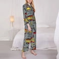 thumbnail image 3 of Fotbe Funny Construction Conjunto de Pijama de Manga Larga para Mujer con Estampado, Ropa de Dormir de 2 Piezas, Conjunto de Casa Suave y Cómodo con Bolsillos-X-Large, 3 of 7