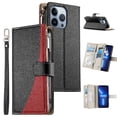 thumbnail image 2 of Funda cartera GANGXUN para iPhone 13 Pro , cuero PU con tarjetero, cremallera, correa de mano, soporte y protección 637°, 2 of 6