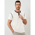 thumbnail image 2 of Demotime Men's Henley Shirts Short Sleeves Round Neck Casual Basic Shirt Summer Solid Color Lightweight Button T Shirts White M Tops, 2 of 6