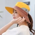 thumbnail image 2 of Fishing Hat Foldable Wide Brim Cap with Wind Rope Brass Buckle Lightweight Summer Bucket Adjustable Quick-drying Birthday Gifts Yellow, 2 of 6
