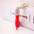 thumbnail image 2 of Llavero de moda Bling Bling con forma de zapato de tacón alto y decoración de Diamantes de imitación rojo, 2 of 3