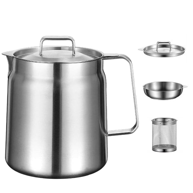 Friteuse en Acier Inoxydable 0,5l/2l avec Panier pour Cuisine Camping