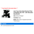 thumbnail image 2 of Auto Trans Valve Body Electrical Plate - Compatible with 1999 - 2001 Mercedes-Benz ML430 2000, 2 of 2