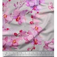 thumbnail image 1 of Soimoi Rayon Fabric Bird & Orchids Flower Decor Fabric Printed Yard 56 Inch Wide, 1 of 3