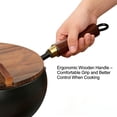 thumbnail image 5 of Uncoated Thick Iron Pot, Hand Hammered Uncoated Cast Iron Wok Pan for Healthy Cooking, Traditional Japanese Cast Iron Cookware Deep Frying Pot for Stir Fry, Gas Electric Induction, 5 of 7