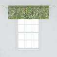 thumbnail image 2 of Botanical Theme Window Valance, Garden Vibe Branch Pattern with Flowers on Retro Plaid Like Back, Curtain Valance for Kitchen Bedroom with Rod Pocket, 54" X 18", Lime Green Fern Green, by Ambesonne, 2 of 2