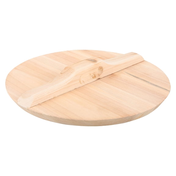 HOMEMAXS Wooden Wok Lid Round Wood Wok Lid Lightweight Pot Wooden Lid Kitchen Accessory