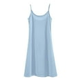 thumbnail image 3 of Women's Solid Color With A Base Plus Size Petticoat Slim Loose Nightdress (short) Neck Sleeve Sleeveless Nightgowns for Women Sent Night Shirt Nightgown 2x Womens Sleep Shirt T Shirt Nightgowns Women, 3 of 3