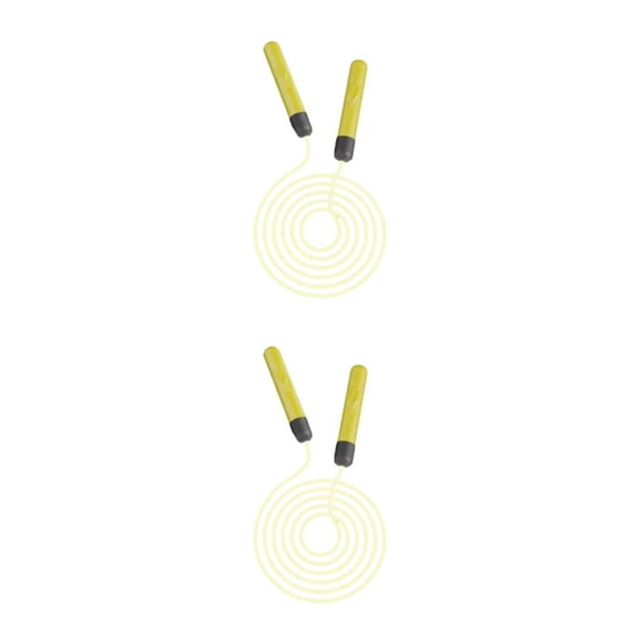 Sonducket Cuerda de saltar Cable de salto Accesorio de fitness Luminoso Divertido Ajustable Atractivo Suministros de gimnasio Equipo deportivo Amarillo 2Conjunto