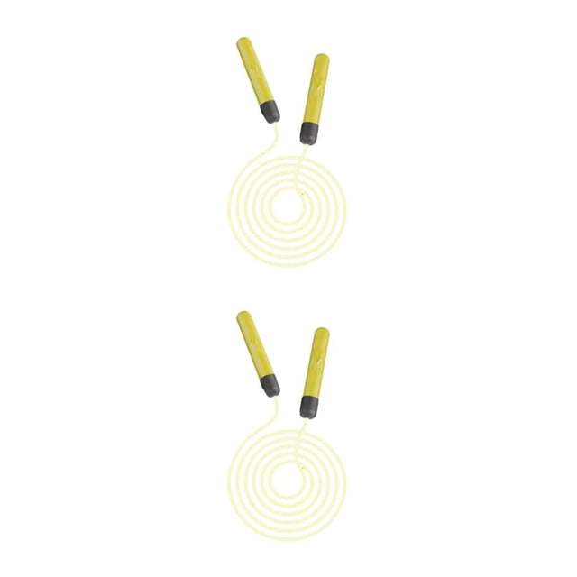 Sonducket Cuerda de saltar Cable de salto Accesorio de fitness Luminoso Divertido Ajustable Atractivo Suministros de gimnasio Equipo deportivo Amarillo 2Conjunto