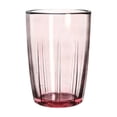 thumbnail image 2 of 16 oz Vertical Striped Acrylic Drinking Cups Set of 4, Transparent Pink Tumblers, Reusable Shatterproof Water Cup for Hot Cold Drinks, Stackable, BPA-Free, Dishwasher Safe, 2 of 7