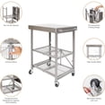 thumbnail image 3 of Origami RBT Fully Stainless Steel Foldable Kitchen Cart with Wheels, Silver, 3 of 8