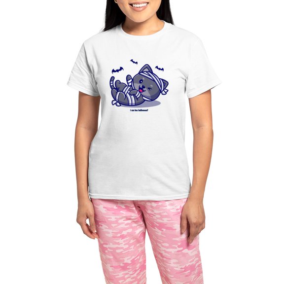 CafePress - I Can Has Halloween? - Women's Short Sleeve Print T-Shirt and Pants Light Cotton Pajama Set
