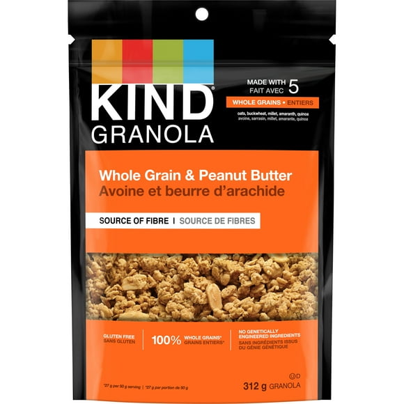 KIND Whole Grain & Peanut Butter Granola, 312g Bag, 312G