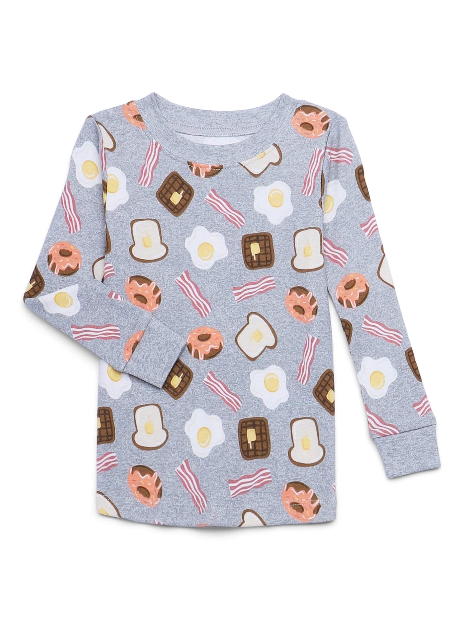 Wonder Nation Toddler Short and Long Sleeve Cotton Pajama Set, 3-Piece, Sizes 12M-5T