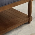 thumbnail image 4 of CQSXDA Square Upholstered Tufted Linen Ottoman Coffee Table with Durable Solid Wood Shelf for Style，Charcoal, 4 of 5