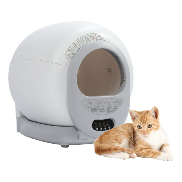 Automatic Litter Box, Self Cleaning APP Control US Plug 100-120V Silent Smart Cat Toilet for Multi Cats