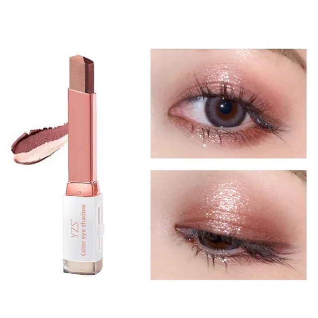 Velvet Gradient Two-color Eye Shadow Stick Eye Modification Lazy Two-color Eye Shadow Nude Makeup Is Not Easy To Smudge