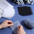 thumbnail image 2 of HOT 20pcs Plastic Canvas Sheets 10x10cm Mesh Needlepoint Elastic Fabric Pads for Embroidery, 2 of 4