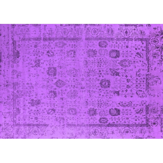 Ahgly Company Indoor Rectangle Oriental Purple Industrial Area Rugs, 7' x 10'