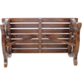 thumbnail image 3 of Rustic Wooden Bench with Wagon Wheel Legs for 2 People Patio Lawn, 3 of 7