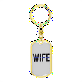 thumbnail image 4 of Wife Stainless Steel or 18k Gold Premium Swivel Dog Tag Keychain, 4 of 8