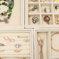 thumbnail image 2 of Velvet Jewelry Drawer Inserts Trays, Earring Organizer Stackable Jewelry Display Trays, Box Ring Holder Necklace Case, Storage for Bracelet Brooch Watch, Set of 4 (Beige) Mothers Day Gifts, 2 of 7
