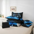 thumbnail image 6 of jejeloiu Gamer Gaming Bedding Comforter Set 7 Pieces,Modern Video Game Full Bedding Set,Blue Flame Fire Fitted Sheet Flat Sheet For Kid Boy,Lightweight Room Decorative Reversible, 6 of 8