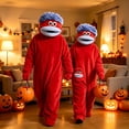 thumbnail image 5 of TOMVIGX Big Mouth Monster Onesie Snuggle Goof Onesie Plush Silly Pajamas Cozy Halloween Costumes Red L, 5 of 5