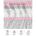 thumbnail image 5 of Pink Grey Wrap Around Bed Skirts for Queen Bed 16" Drop,Bed Skirt with Adjustable Elastic Belt Dust Ruffle Bed Valance for Bedroom Chic Garden Floral Stripe Aesthetic Flower Boho Bed Frame Cover, 5 of 7