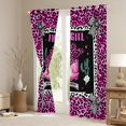 thumbnail image 3 of jejeloiu Western Cowboy Boots Black Out Curtains,Chic Leopard Print Curtains Pack of 2 (42x63 Each),Cheetah Pattern Bowknot Bowtie Bedroom Curtains For Girls Kids,Breathable Home Decor, 3 of 6